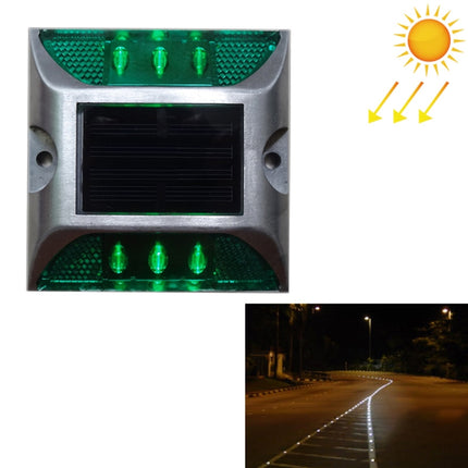 Solar Square Road Stud Light Car Guidance Light Road Deceleration Light, Constantly Bright Version (Green)-garmade.com