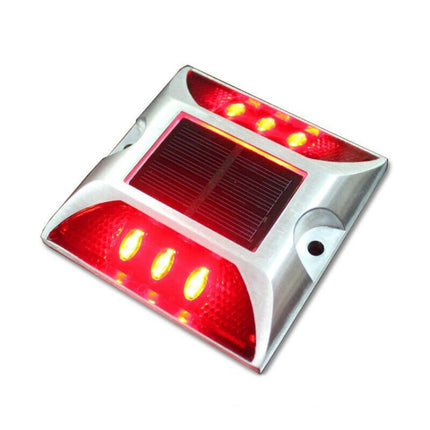 Solar Square Road Stud Light Car Guidance Light Road Deceleration Light, Constantly Bright Version (Red)-garmade.com