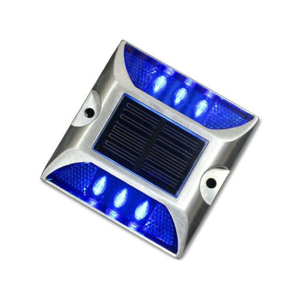 Solar Square Road Stud Light Car Guidance Light Road Deceleration Light, Flashing Bright Version (Blue)-garmade.com