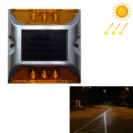 Solar Square Road Stud Light Car Guidance Light Road Deceleration Light, Flashing Bright Version (Yellow)-garmade.com