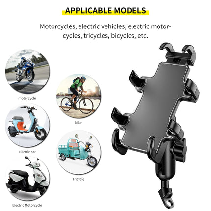 CS-1722A2 Motorcycle Rear Mirror Octopus Aluminum Alloy Phone Holder-garmade.com