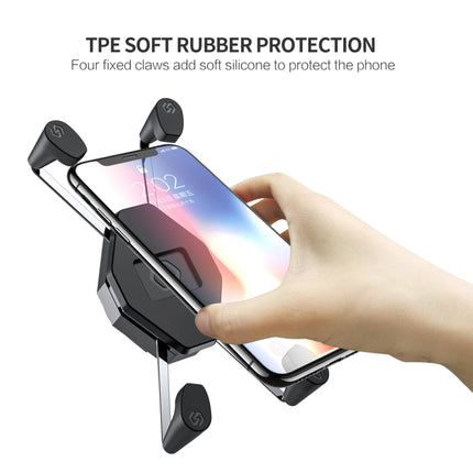 ZH-1558A1 Motorcycle Handlebar X-shape Aluminum Alloy Phone Holder-garmade.com