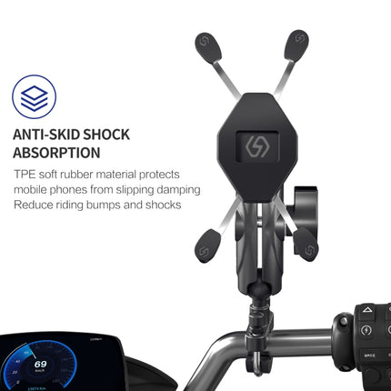 ZH-1558A1 Motorcycle Handlebar X-shape Aluminum Alloy Phone Holder-garmade.com