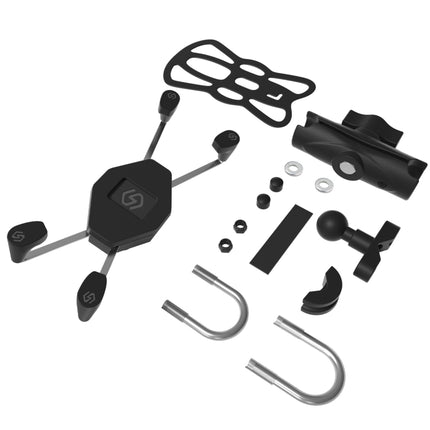 ZH-1558A1 Motorcycle Handlebar X-shape Aluminum Alloy Phone Holder-garmade.com