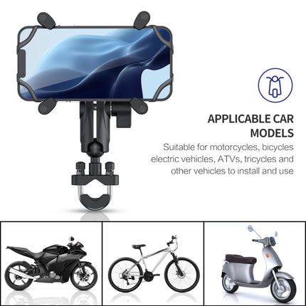 ZH-1558A1 Motorcycle Handlebar X-shape Aluminum Alloy Phone Holder-garmade.com