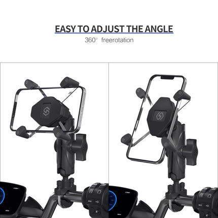 ZH-1558A1 Motorcycle Handlebar X-shape Aluminum Alloy Phone Holder-garmade.com