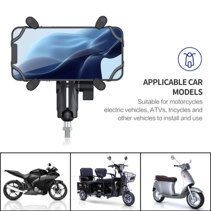 ZH-1558D1 Motorcycle M10 Ball Joint X-shape Aluminum Alloy Phone Holder-garmade.com