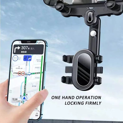 Snap-on Rearview Mirror Car Phone Holder In-Car Navigation Bracket-garmade.com