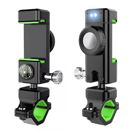 Bicycle / Motorcycle Anti-theft Anti-take Off Mobile Phone Holder with Light (Green)-garmade.com