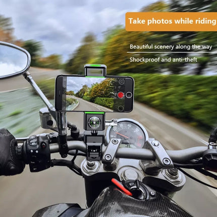 Bicycle / Motorcycle Anti-theft Anti-take Off Mobile Phone Holder with Light (Green)-garmade.com