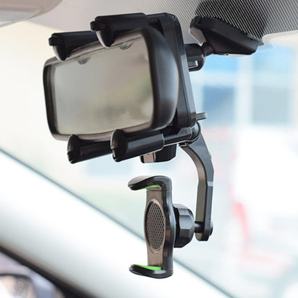 Car Rear Mirror Navigation Phone Holder (Black)-garmade.com