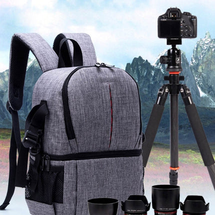 Multi-functional Waterproof Nylon Shoulder Backpack Padded Shockproof Camera Case Bag for Nikon Canon DSLR Cameras(Blue)-garmade.com