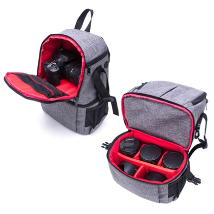 Multi-functional Waterproof Nylon Shoulder Backpack Padded Shockproof Camera Case Bag for Nikon Canon DSLR Cameras(Blue)-garmade.com