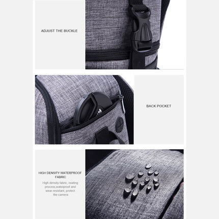 Multi-functional Waterproof Nylon Shoulder Backpack Padded Shockproof Camera Case Bag for Nikon Canon DSLR Cameras(Black)-garmade.com