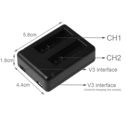 BC-AZ16 Digital Camera USB Dual Batteries Charger for Xiaomi Xiaoyi II 4K-garmade.com