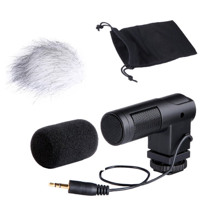 BOYA BY-V01 Stereo X/Y Condenser Microphone with Integrated Shock Mount Cold-shoe Mount & Windshield for Smartphones, DSLR Cameras and Video Cameras(Black)-garmade.com