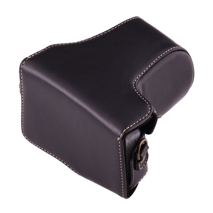 Full Body Camera PU Leather Case Bag with Strap for Canon EOS M10(Black)-garmade.com