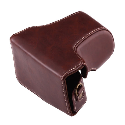 Full Body Camera PU Leather Case Bag with Strap for Canon EOS M10(Coffee)-garmade.com
