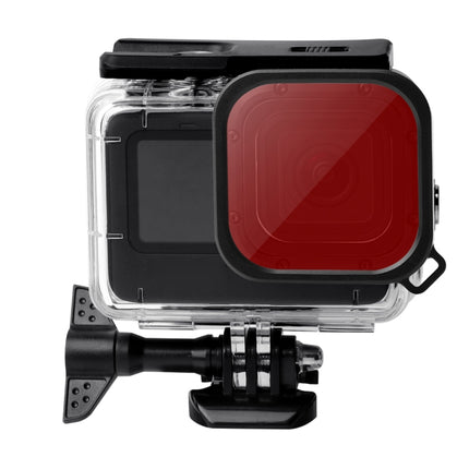 Waterproof Case + Touch Back Cover + Color Lens Filter for GoPro HERO10 Black / HERO9 Black (Purple)-garmade.com