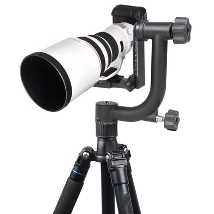 YELANGU Horizontal 360 Degree Gimbal Tripod Head for Home DV and SLR Cameras(Black)-garmade.com
