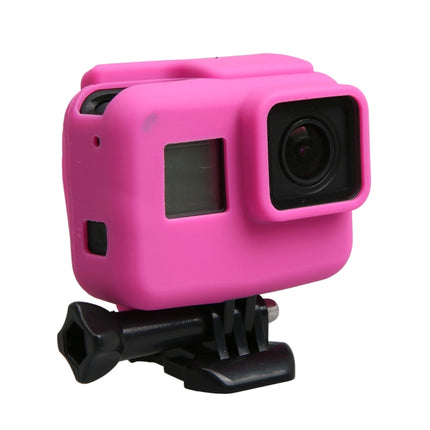 Original for GoPro HERO5 Silicone Border Frame Mount Housing Protective Case Cover Shell(Pink)-garmade.com