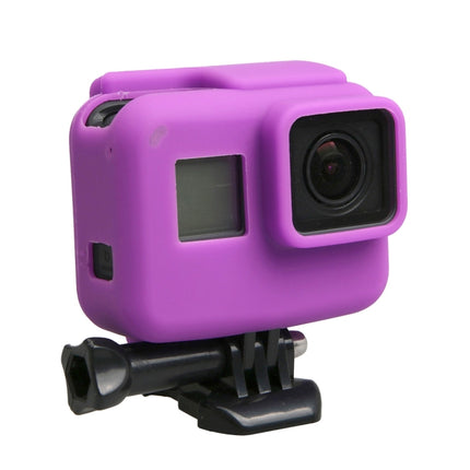 Original for GoPro HERO5 Silicone Border Frame Mount Housing Protective Case Cover Shell(Purple)-garmade.com