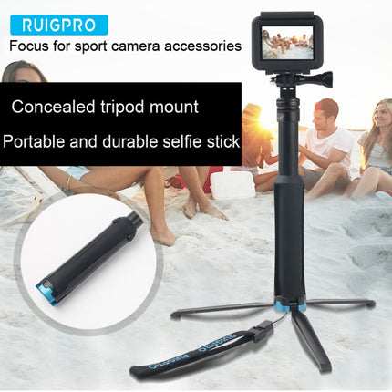 Portable Foldable Tripod Holder Selfie Monopod Stick for GoPro HERO9 Black / HERO8 Black / HERO7 /6 /5 /5 Session /4 Session /4 /3+ /3 /2 /1, Insta360 ONE R, DJI Osmo Action and Other Action Cameras, Length: 23.5-81cm-garmade.com