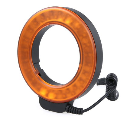 Circular LED Flash Light with 48 LED Lights & 6 Adapter Rings(49mm/52mm/55mm/58mm/62mm/67mm) for Macro Lens(Orange)-garmade.com