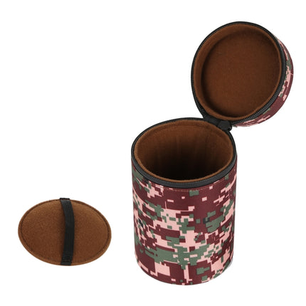 Camouflage Color Large Lens Case Zippered Cloth Pouch Box for DSLR Camera Lens, Size: 16x10x10cm (Brown)-garmade.com