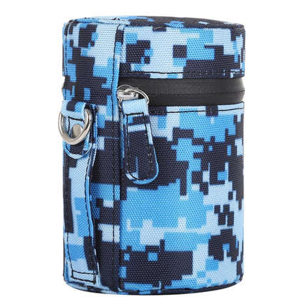 Camouflage Color Small Lens Case Zippered Cloth Pouch Box for DSLR Camera Lens, Size: 11x8x8cm (Blue)-garmade.com