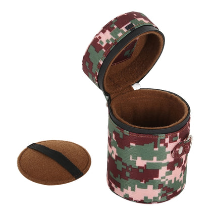 Camouflage Color Small Lens Case Zippered Cloth Pouch Box for DSLR Camera Lens, Size: 11x8x8cm (Brown)-garmade.com