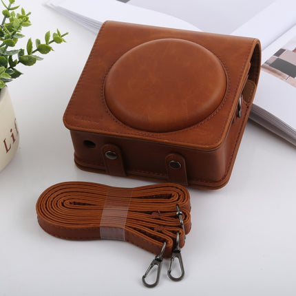 Retro Style Full Body Camera PU Leather Case Bag with Strap for FUJIFILM instax SQUARE SQ6 (Brown)-garmade.com