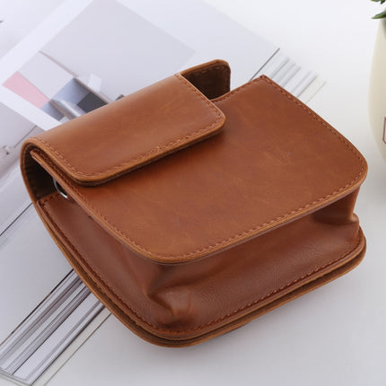 Retro Style Full Body Camera PU Leather Case Bag with Strap for FUJIFILM instax mini 9 / mini 8+ / mini 8(Brown)-garmade.com