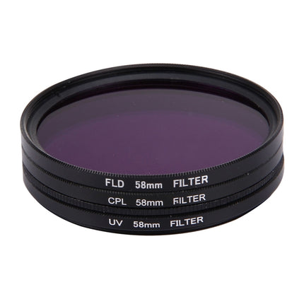 JUNESTAR 3 in 1 Proffesional 58mm Lens Filter(CPL + UV + FLD / Purple) for GoPro & Xiaomi Xiaoyi Yi Sport Action Camera-garmade.com