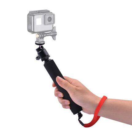 Universal 360 degree Selfie Stick with Red Rope for Gopro, Cellphone, Compact Cameras with 1/4 Threaded Hole, Length: 210mm-525mm-garmade.com