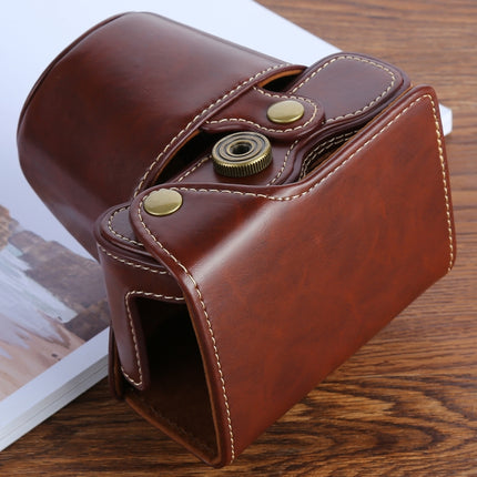 XT100 PU Leather Camera Protective bag for FUJIFILM X-T100 Camera, with Strap(Coffee)-garmade.com