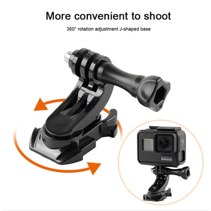 GP451 360-degree Rotating J-type Base for GoPro HERO10 Black / HERO9 Black / HERO8 Black /7 /6 /5 /5 Session /4 Session /4 /3+ /3 /2 /1, DJI Osmo Action, Xiaoyi and Other Action Cameras-garmade.com