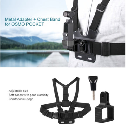 Sunnylife OP-Q9201 Elastic Adjustable Body Chest Straps Belt with Metal Adapter for DJI OSMO Pocket-garmade.com