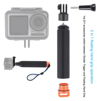Shutter Trigger + Floating Hand Grip Diving Buoyancy Stick with Adjustable Anti-lost Strap & Screw & Wrench for DJI Osmo Action-garmade.com