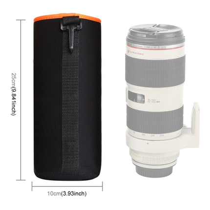 SLR Camera Lens Bag Micro Single Lens Bag Lens Inner Bile Bag Waterproof Protective Case Plus Velvet Thickening, Diameter: 10cm, Height: 25cm(Orange)-garmade.com