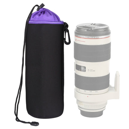 SLR Camera Lens Bag Micro Single Lens Bag Lens Inner Bile Bag Waterproof Protective Case Plus Velvet Thickening, Diameter: 10cm, Height: 25cm(Purple)-garmade.com