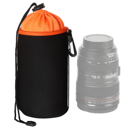SLR Camera Lens Bag Micro Single Lens Bag Lens Inner Bile Bag Waterproof Protective Case Plus Velvet Thickening, Diameter: 10cm, Height: 18cm(Orange)-garmade.com