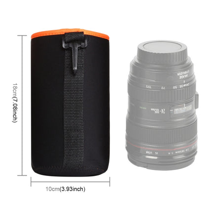 SLR Camera Lens Bag Micro Single Lens Bag Lens Inner Bile Bag Waterproof Protective Case Plus Velvet Thickening, Diameter: 10cm, Height: 18cm(Orange)-garmade.com