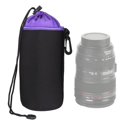 SLR Camera Lens Bag Micro Single Lens Bag Lens Inner Bile Bag Waterproof Protective Case Plus Velvet Thickening, Diameter: 10cm, Height: 18cm(Purple)-garmade.com