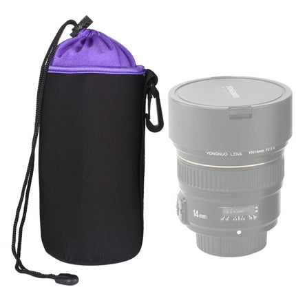 SLR Camera Lens Bag Micro Single Lens Bag Lens Inner Bile Bag Waterproof Protective Case Plus Velvet Thickening, Diameter: 10cm, Height: 14cm(Purple)-garmade.com