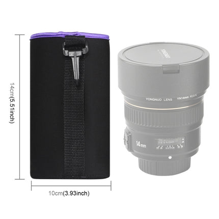 SLR Camera Lens Bag Micro Single Lens Bag Lens Inner Bile Bag Waterproof Protective Case Plus Velvet Thickening, Diameter: 10cm, Height: 14cm(Purple)-garmade.com