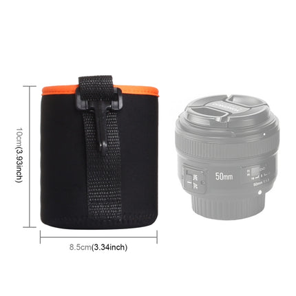 SLR Camera Lens Bag Micro Single Lens Bag Lens Inner Bile Bag Waterproof Protective Case Plus Velvet Thickening, Diameter: 8.5cm, Height: 10cm(Orange)-garmade.com