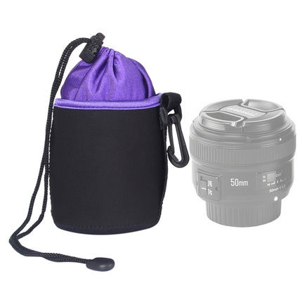 SLR Camera Lens Bag Micro Single Lens Bag Lens Inner Bile Bag Waterproof Protective Case Plus Velvet Thickening, Diameter: 8.5cm, height: 10cm(Purple)-garmade.com