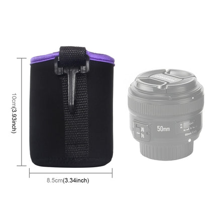SLR Camera Lens Bag Micro Single Lens Bag Lens Inner Bile Bag Waterproof Protective Case Plus Velvet Thickening, Diameter: 8.5cm, height: 10cm(Purple)-garmade.com