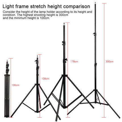 3m Height Professional Photography Metal Lighting Stand Spring Buffer Holder for Studio Flash Light-garmade.com